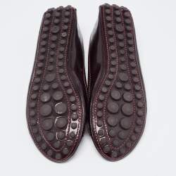 Pre Owned Louis Vuitton Burgundy Patent Leather Oxford Ballet Flats Size 39