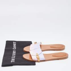 Louis Vuitton Pink/Purple Canvas Flat Slides Size 38.5    