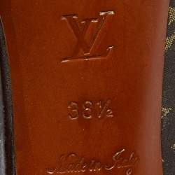 Pre Owned Louis Vuitton Brown Monogram Canvas Open Toe D'orsay Pumps Size 38.5