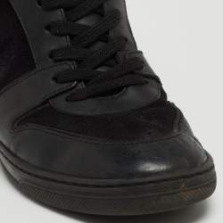 Louis Vuitton Black Epi Leather and Suede High Top Sneakers Size 40