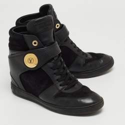 Louis Vuitton Black Epi Leather and Suede High Top Sneakers Size 40