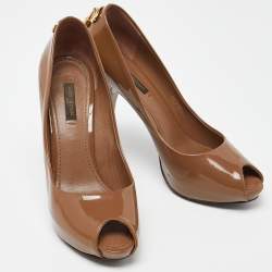 Louis Vuitton Brown Patent Leather Oh Really!  Pumps Size 37