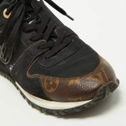 Louis Vuitton Brown/Black Monogram Canvas and Mesh Run Away Sneakers Size 39