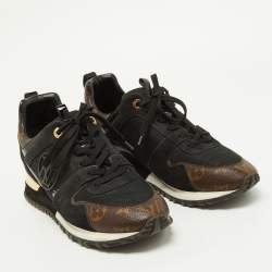 Louis Vuitton Brown/Black Monogram Canvas and Mesh Run Away Sneakers Size 39