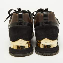 Louis Vuitton Brown/Black Monogram Canvas and Mesh Run Away Sneakers Size 39