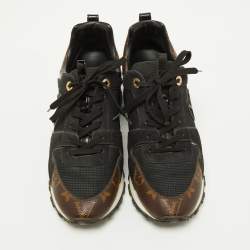 Louis Vuitton Brown/Black Monogram Canvas and Mesh Run Away Sneakers Size 39