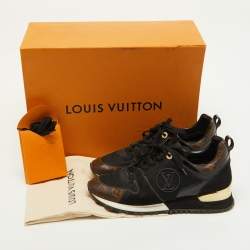 Louis Vuitton Brown/Black Monogram Canvas and Mesh Run Away Sneakers Size 39