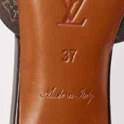 Louis Vuitton Brown Monogram Canvas Crisscross Slide Sandals Size 37