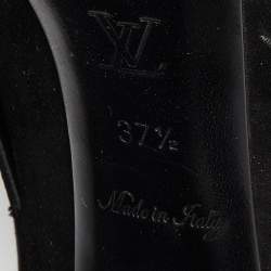 Louis Vuitton Black Suede Peep Toe Pumps Size 37.5