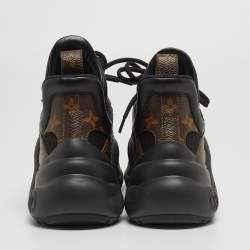 Louis Vuitton Black Leather and Monogram Canvas Archlight Sneakers Size 36