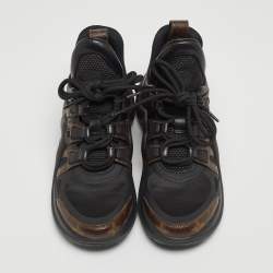 Louis Vuitton Black Leather and Monogram Canvas Archlight Sneakers Size 36