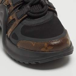Louis Vuitton Black Leather and Monogram Canvas Archlight Sneakers Size 36