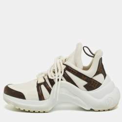 Louis Vuitton White/Brown Canvas and Mesh Archlight Sneakers Size 37