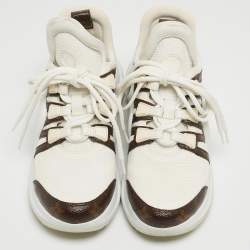 Louis Vuitton White/Brown Canvas and Mesh Archlight Sneakers Size 37