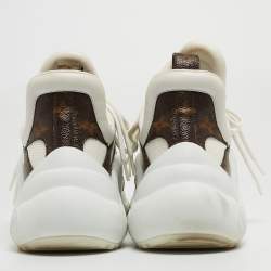 Louis Vuitton White/Brown Canvas and Mesh Archlight Sneakers Size 37