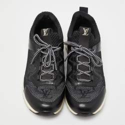 Louis Vuitton Black Leather and Monogram Mesh Aftergame Sneakers Size 36