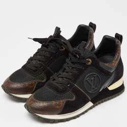 Louis Vuitton Brown/Black Monogram Canvas,Mesh and Leather Run Away Sneakers Size 38