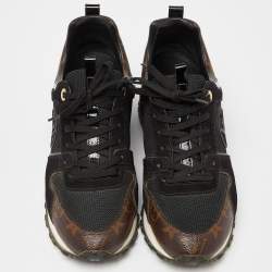 Louis Vuitton Brown/Black Monogram Canvas,Mesh and Leather Run Away Sneakers Size 38