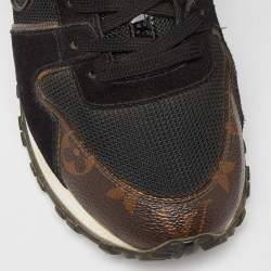 Louis Vuitton Brown/Black Monogram Canvas,Mesh and Leather Run Away Sneakers Size 38