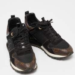 Louis Vuitton Brown/Black Monogram Canvas,Mesh and Leather Run Away Sneakers Size 38