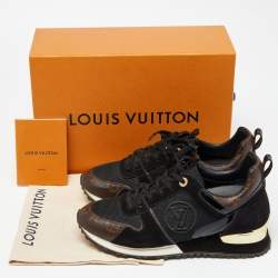 Louis Vuitton Brown/Black Monogram Canvas,Mesh and Leather Run Away Sneakers Size 38