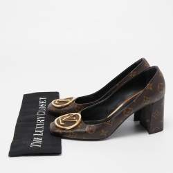 Louis Vuitton Brown Coated Canvas Madeleine Pumps Size 40
