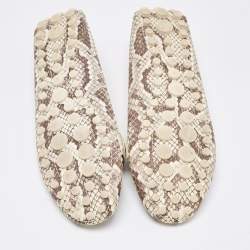 Louis Vuitton Brown/Beige Python Monte Carlo Loafers Size 39.5