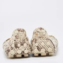 Louis Vuitton Brown/Beige Python Monte Carlo Loafers Size 39.5