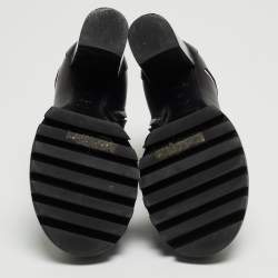 Pre Owned Louis Vuitton Black Leather Star Trail Ankle Boots Size 37