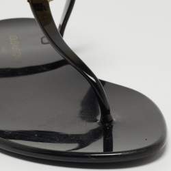 Louis Vuitton Black Rubber Bikini Flat Sandals Size 38