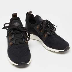 Louis Vuitton Black Knit Fabric and Coated Canvas Aftergame Sneakers Size 37.5