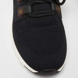Louis Vuitton Black Knit Fabric and Coated Canvas Aftergame Sneakers Size 37.5