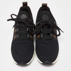 Louis Vuitton Black Knit Fabric and Coated Canvas Aftergame Sneakers Size 37.5