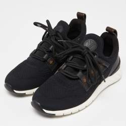 Louis Vuitton Black Knit Fabric and Coated Canvas Aftergame Sneakers Size 37.5