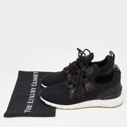 Louis Vuitton Black Knit Fabric and Coated Canvas Aftergame Sneakers Size 37.5