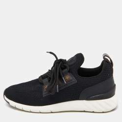 Louis Vuitton Black Knit Fabric and Coated Canvas Aftergame Sneakers Size 37.5