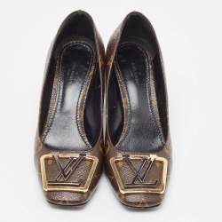 Pre Owned Louis Vuitton Brown Monogram Canvas Madeleine Pumps Size 37