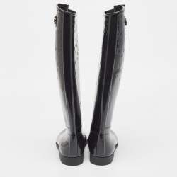 Louis Vuitton Black Monogram Rubber Rain Boots Size 40