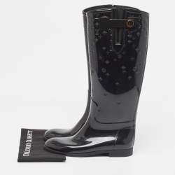 Louis Vuitton Black Monogram Rubber Rain Boots Size 40