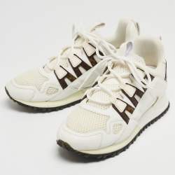 Louis Vuitton White Leather and Mesh Run Away Sneakers Size 35.5