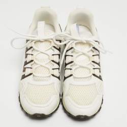 Louis Vuitton White Leather and Mesh Run Away Sneakers Size 35.5