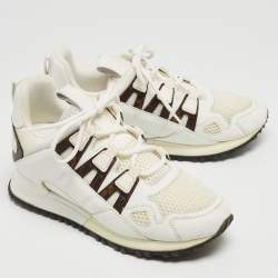 Louis Vuitton White Leather and Mesh Run Away Sneakers Size 35.5