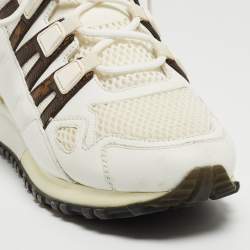Louis Vuitton White Leather and Mesh Run Away Sneakers Size 35.5
