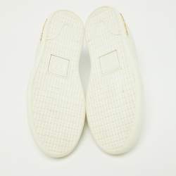 Louis Vuitton White/Gold Leather Frontrow Sneakers Size 36