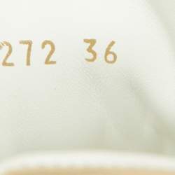 Louis Vuitton White/Gold Monogram Embossed Leather Time Out Sneakers Size 36