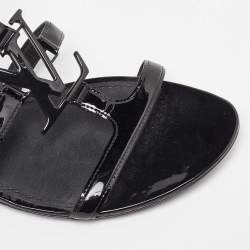 Pre Owned Louis Vuitton Black Patent Leather Paradiso Flat Sandals Size 38