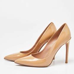 Louis Vuitton Beige Patent Leather Eyeline Pumps Size 37