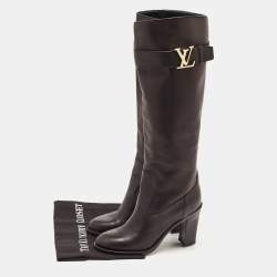مملوكة مسبقًا Louis Vuitton Black Leather Mildcalf Boots Size 37