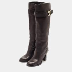 مملوكة مسبقًا Louis Vuitton Black Leather Mildcalf Boots Size 37