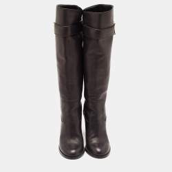 مملوكة مسبقًا Louis Vuitton Black Leather Mildcalf Boots Size 37